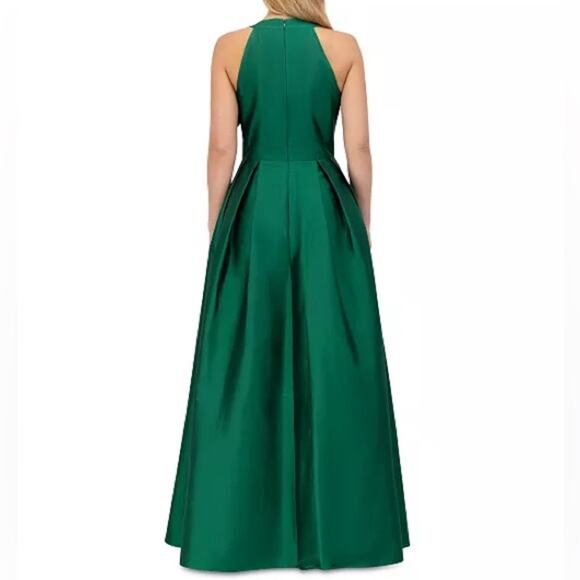 Eliza J Petite Bow-Trim Halter Ball Gown Emerald Women’s Sz 8P NWT - Picture 5 of 10